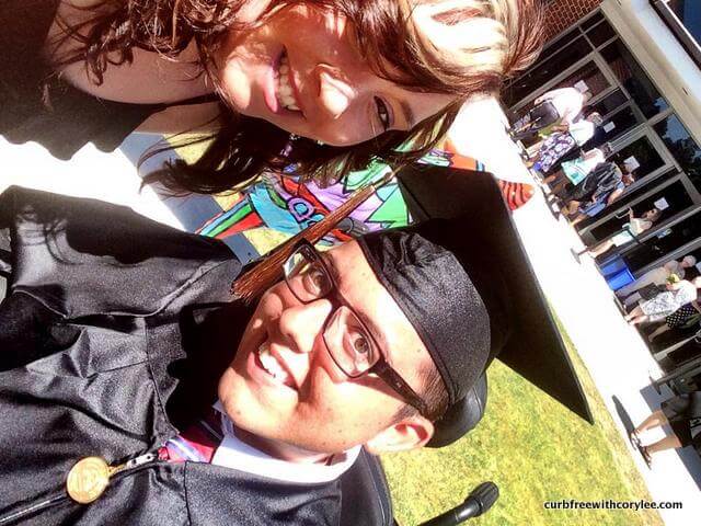 My best friend Kela and I at my college graduation.