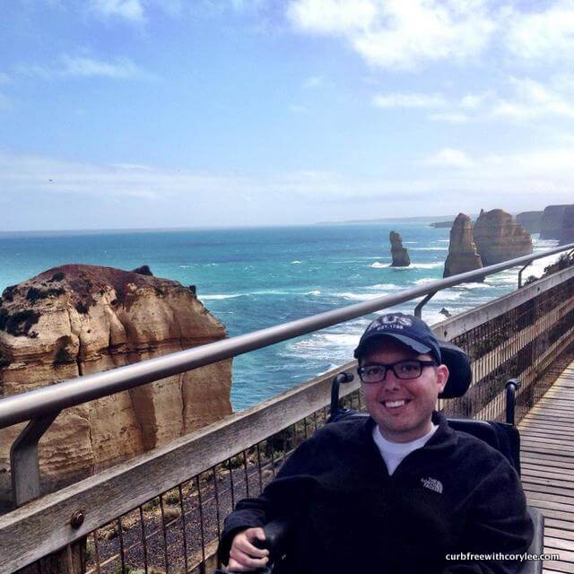 In front of the 12 Apostles on the Great Ocean Road.