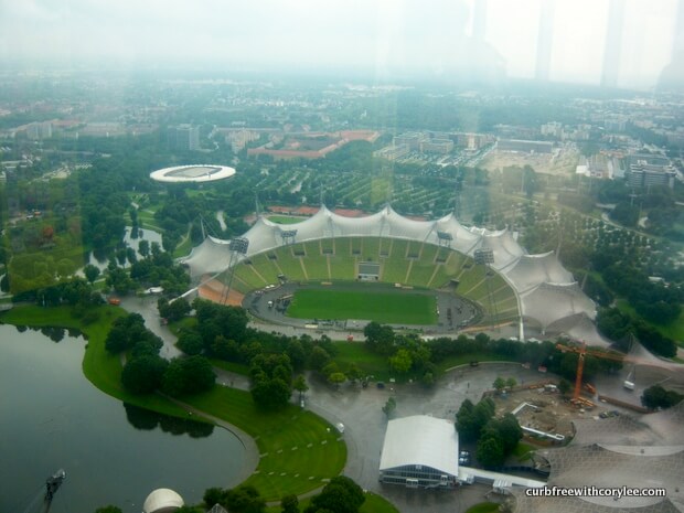 View of the stadium from the top of the Olympic Tower