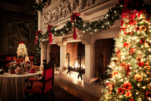The Banquet Hall fireplace. Image Courtesy of The Biltmore Company