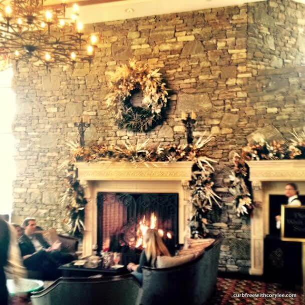 Fireplace at the Library Lounge