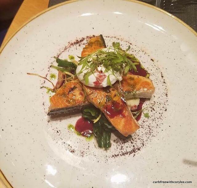 Salmon dish at Sofia Restaurant, wheelchair travel, things to do in Jerusalem, holidays for wheelchair users