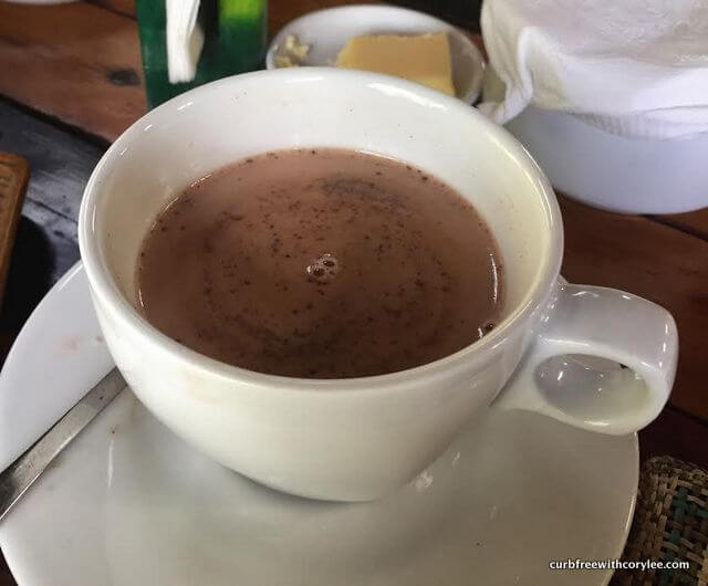 We actually made this cocoa the previous day at a cacao plantation.