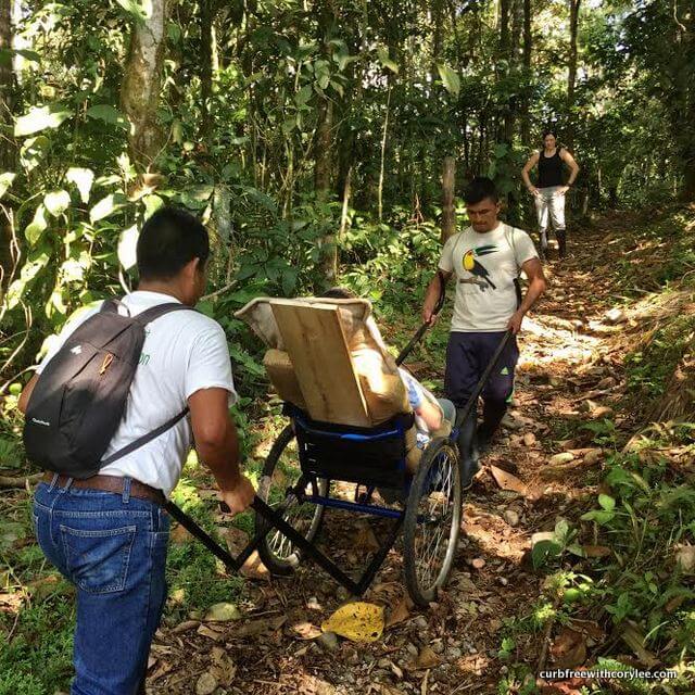 Hiking in the Amazon in an off road wheelchair 