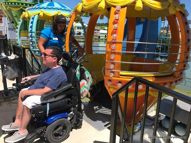 Boarding the Whirling Wonder ferris wheel