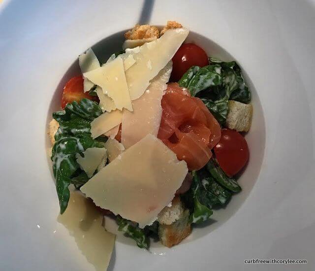 Salmon caesar salad at Reval Cafe