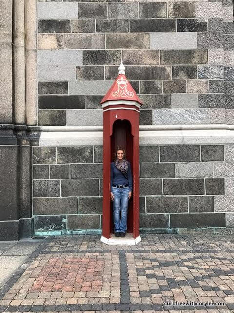 My mom having fun at Christiansborg Palace