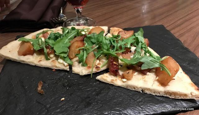 A yummy flatbread starter at dinner