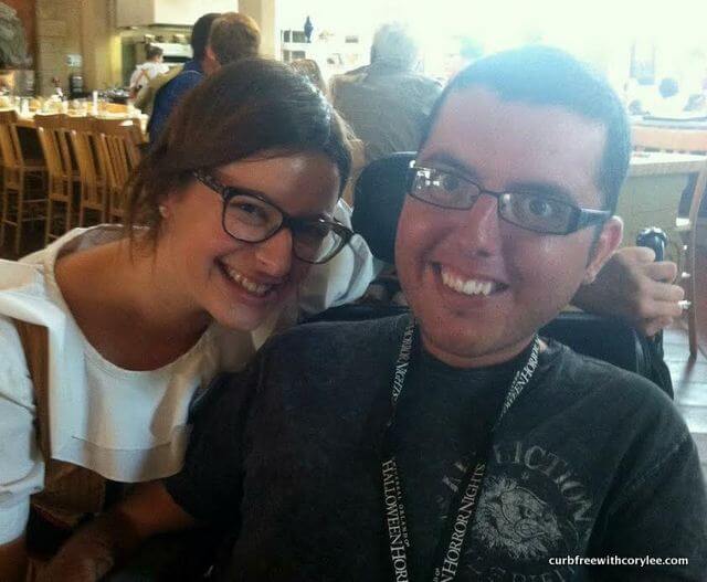 Disney World disability access, With one of the waitresses at Via Napoli at Epcot