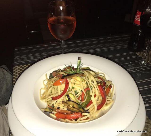 Yummy pasta from the hotel restaurant 