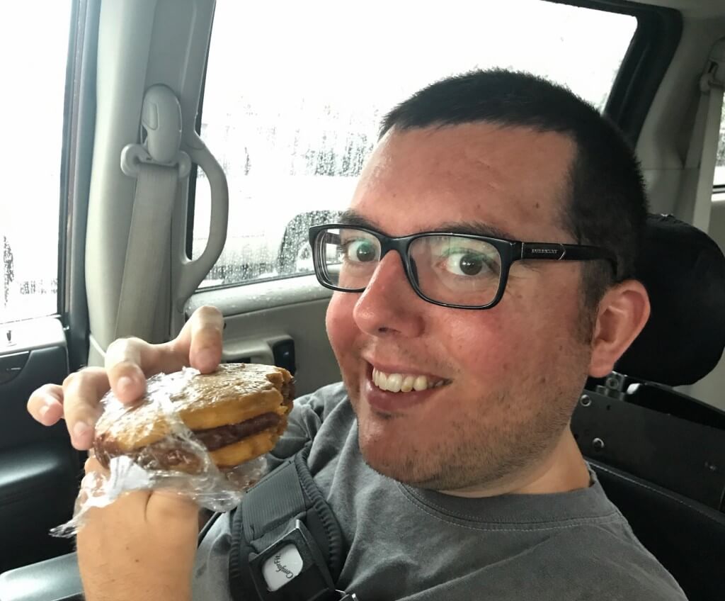 Devouring the scrumptious whoopie pie!