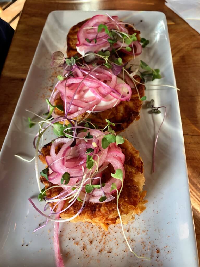 Sautéed salmon cakes